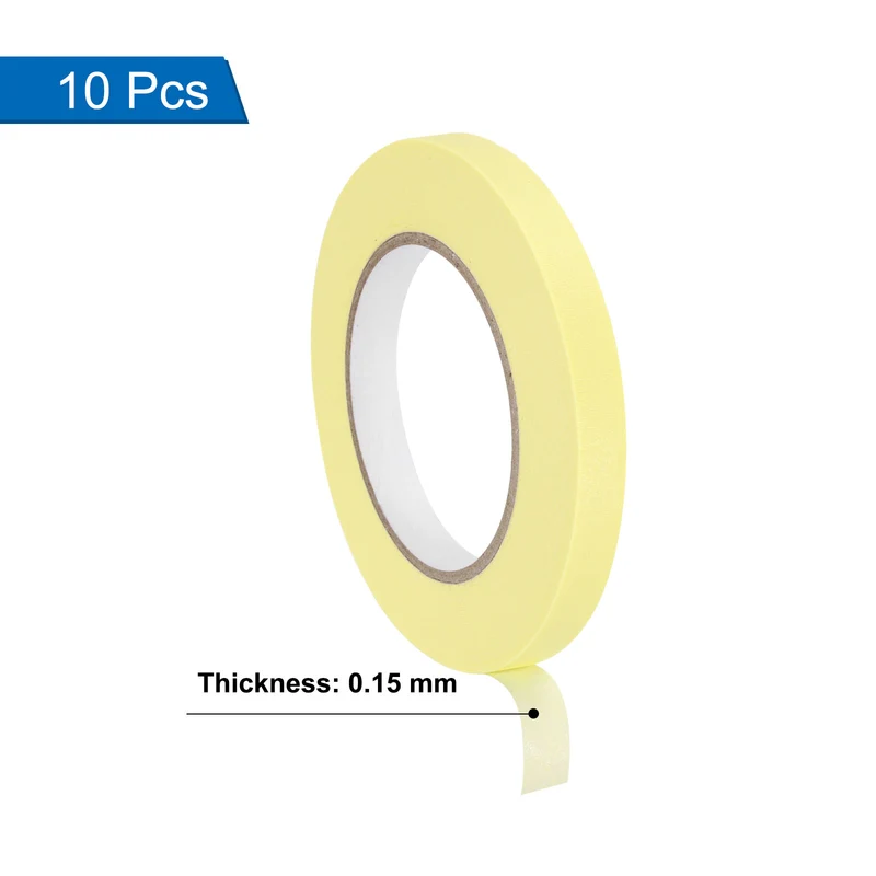 10 Pcs 0.5 Inch Wide 60 Yards Light Yellow Masking Tape Painters Tape Rolls