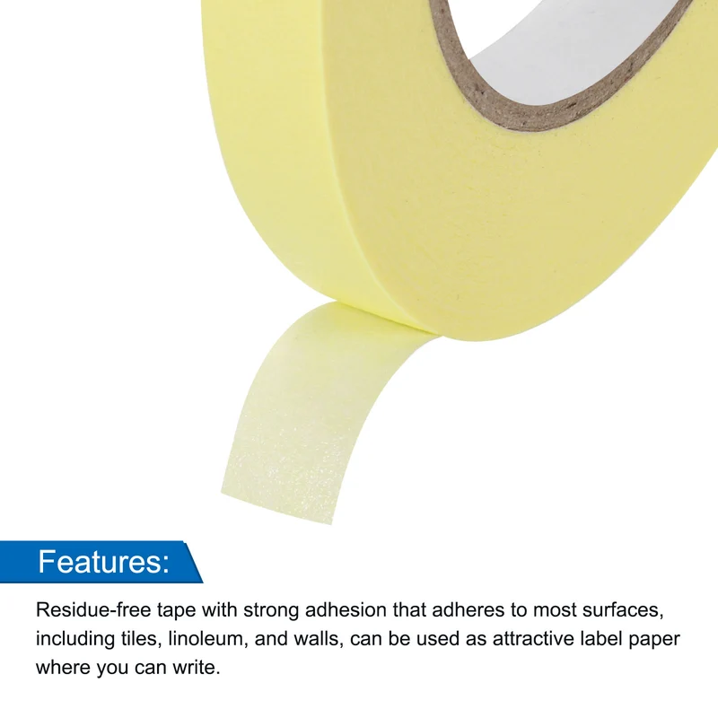10 Pcs 0.5 Inch Wide 60 Yards Light Yellow Masking Tape Painters Tape Rolls