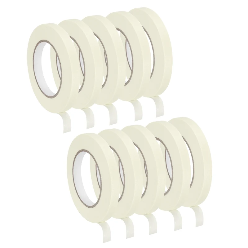 10 Pcs 0.5 Inch Wide 60 Yards White Masking Tape Painters Tape Rolls