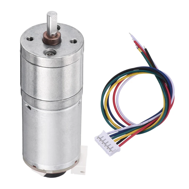 GA25-370 DC 12V Micro Geared Motor with Hall Encoder 25mm Shaft 1:500 Ratio