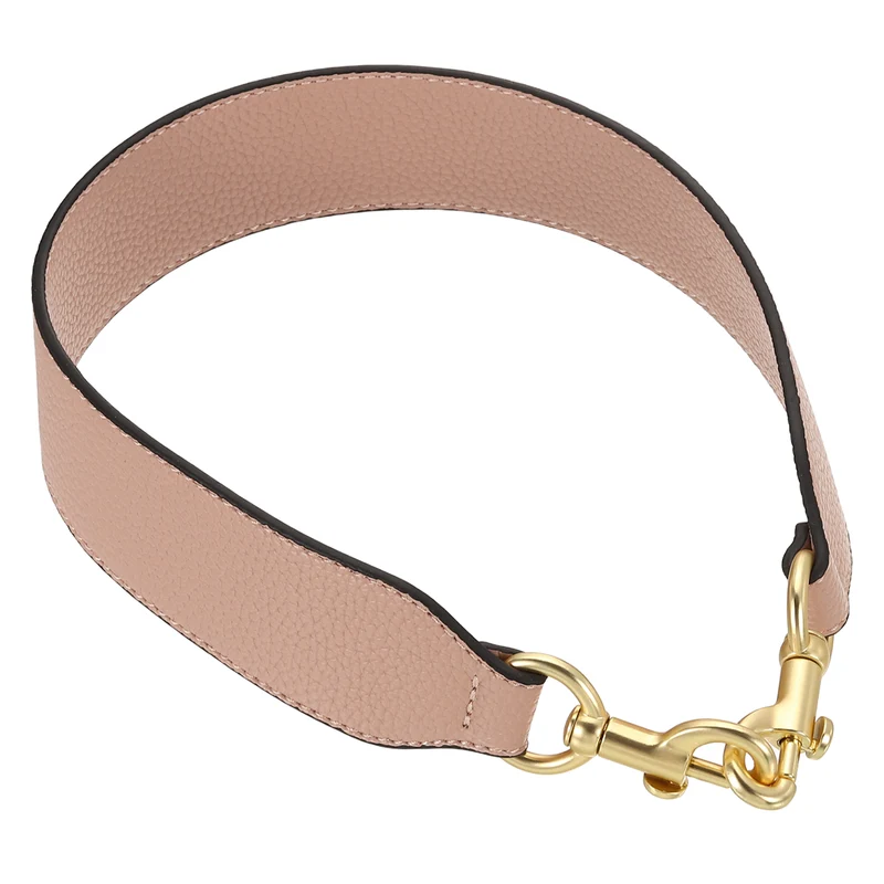22.83" PU Leather Short Bag Strap with Clasp Pink Light Gold Buckle