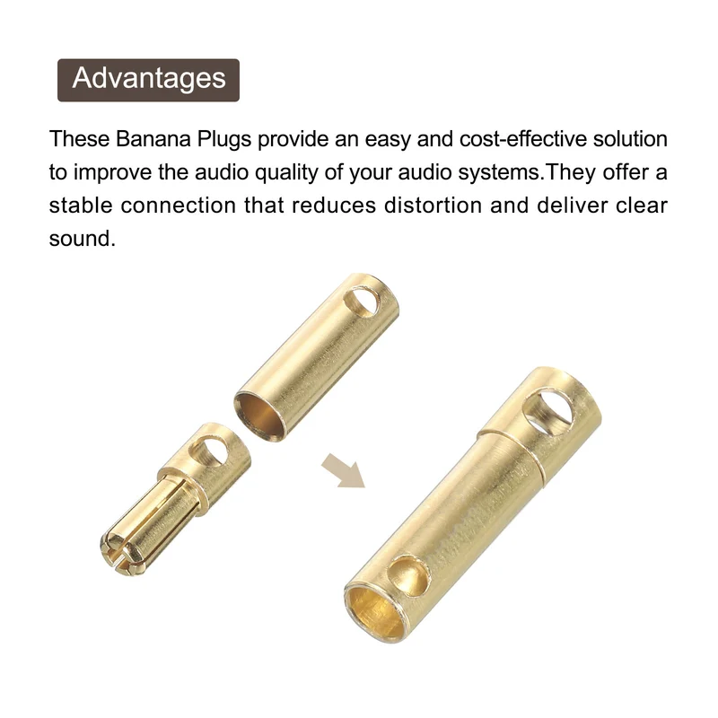 8 Pairs Banana Plugs Connector 5mm Male Female Banana Plug for Speaker Wire