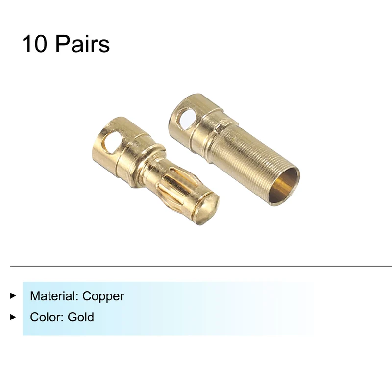 10 Pairs Banana Plugs Connector 3.5mm Male Female Banana Plugs for Speaker Wire