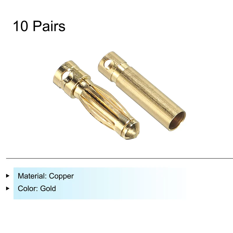 10 Pairs Banana Plugs Connector 3mm Male Female Banana Plugs for Speaker Wire