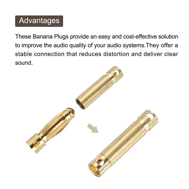 10 Pairs Banana Plugs Connector 3mm Male Female Banana Plugs for Speaker Wire