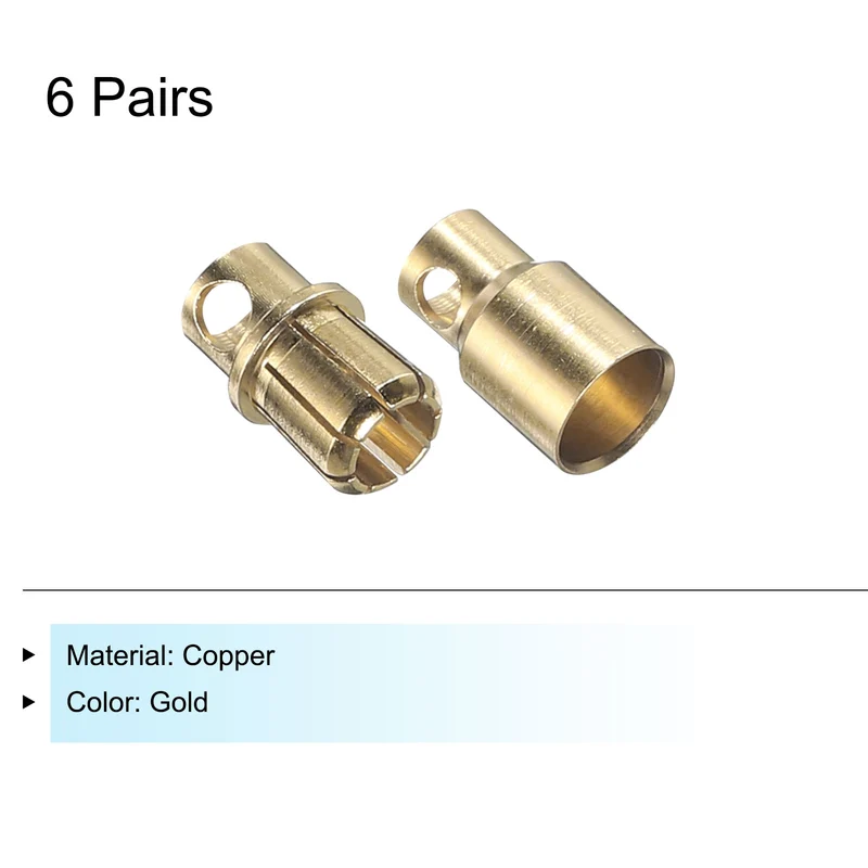 6 Pairs Banana Plugs Connector 8mm Male Female Banana Plug for Speaker Wire