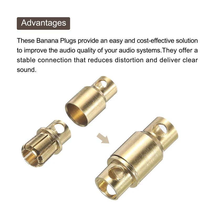 6 Pairs Banana Plugs Connector 8mm Male Female Banana Plug for Speaker Wire