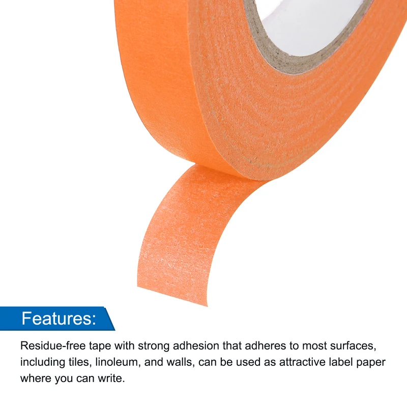 6 Pcs 0.5 Inch Wide 60 Yards Orange Masking Tape Painters Tape Rolls