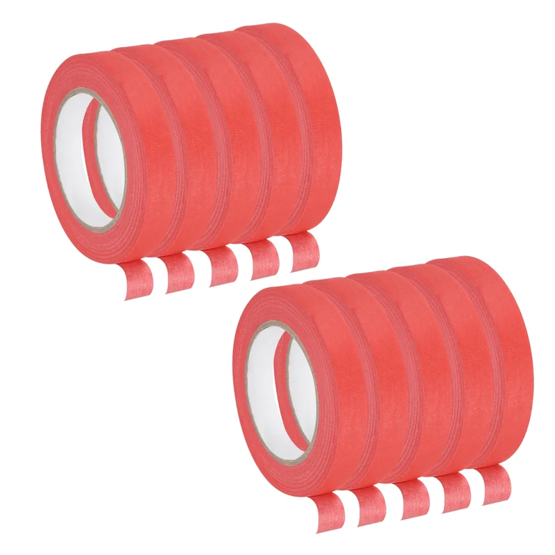 10 Pcs 0.7 Inch Wide 60 Yards Red Masking Tape Painters Tape Rolls