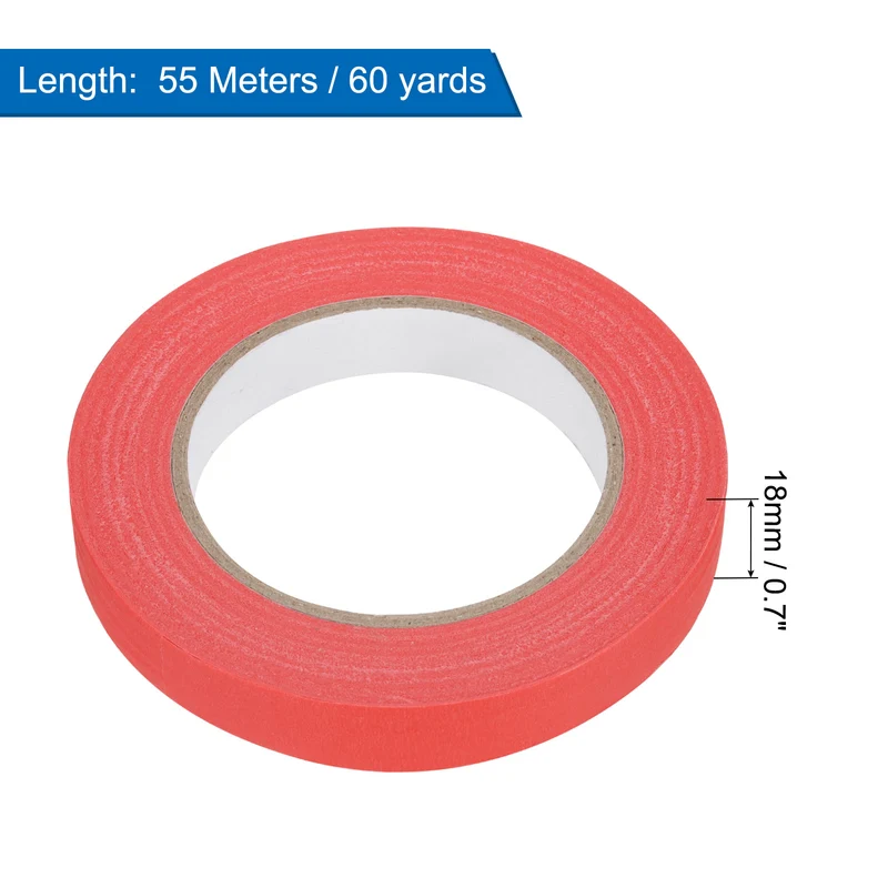 10 Pcs 0.7 Inch Wide 60 Yards Red Masking Tape Painters Tape Rolls
