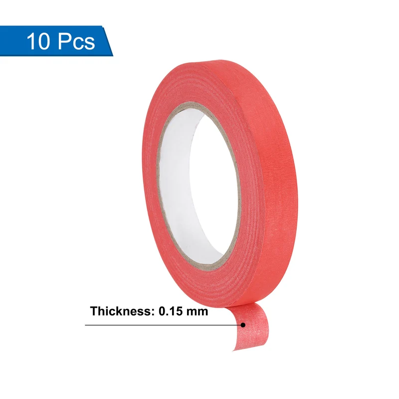 10 Pcs 0.7 Inch Wide 60 Yards Red Masking Tape Painters Tape Rolls