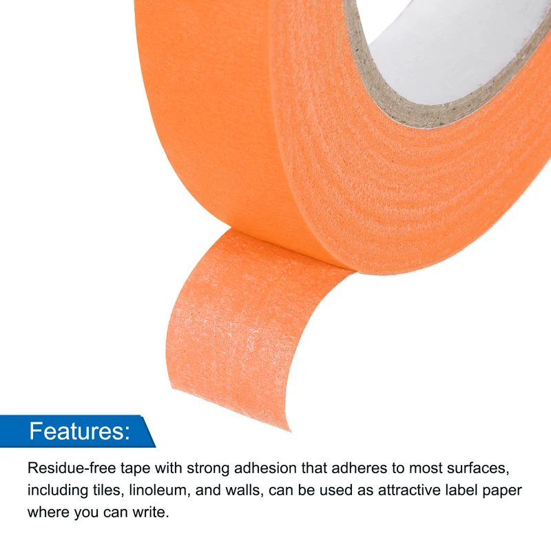 10 Pcs 0.7 Inch Wide 60 Yards Orange Masking Tape Painters Tape Rolls