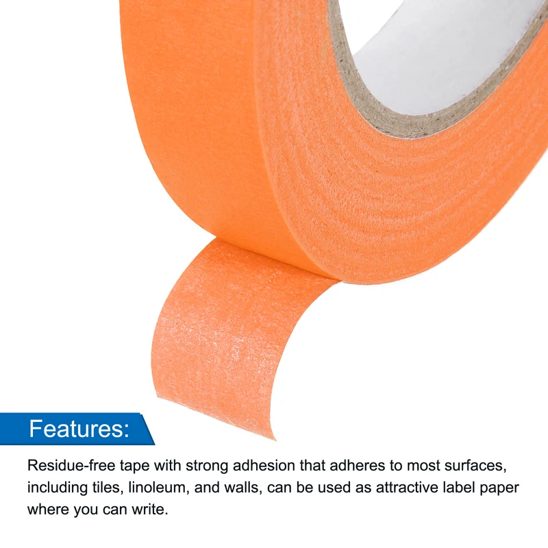 6 Pcs 0.7 Inch Wide 60 Yards Orange Masking Tape Painters Tape Rolls