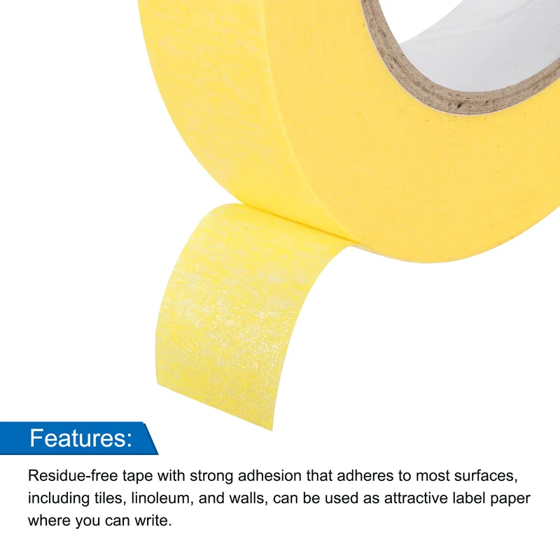 3 Pcs 0.7 Inch Wide 60 Yards Yellow Masking Tape Painters Tape Rolls