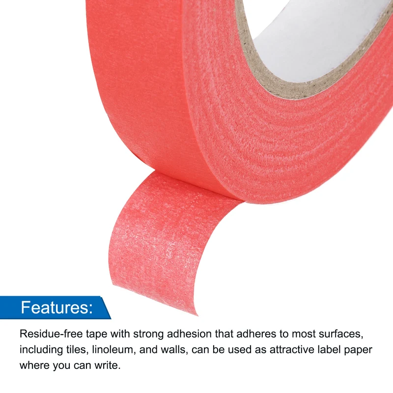 3 Pcs 0.7 Inch Wide 60 Yards Red Masking Tape Painters Tape Rolls