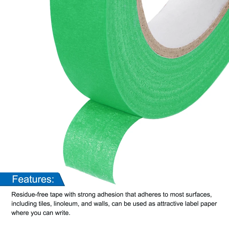 3 Pcs 0.7 Inch Wide 60 Yards Green Masking Tape Painters Tape Rolls