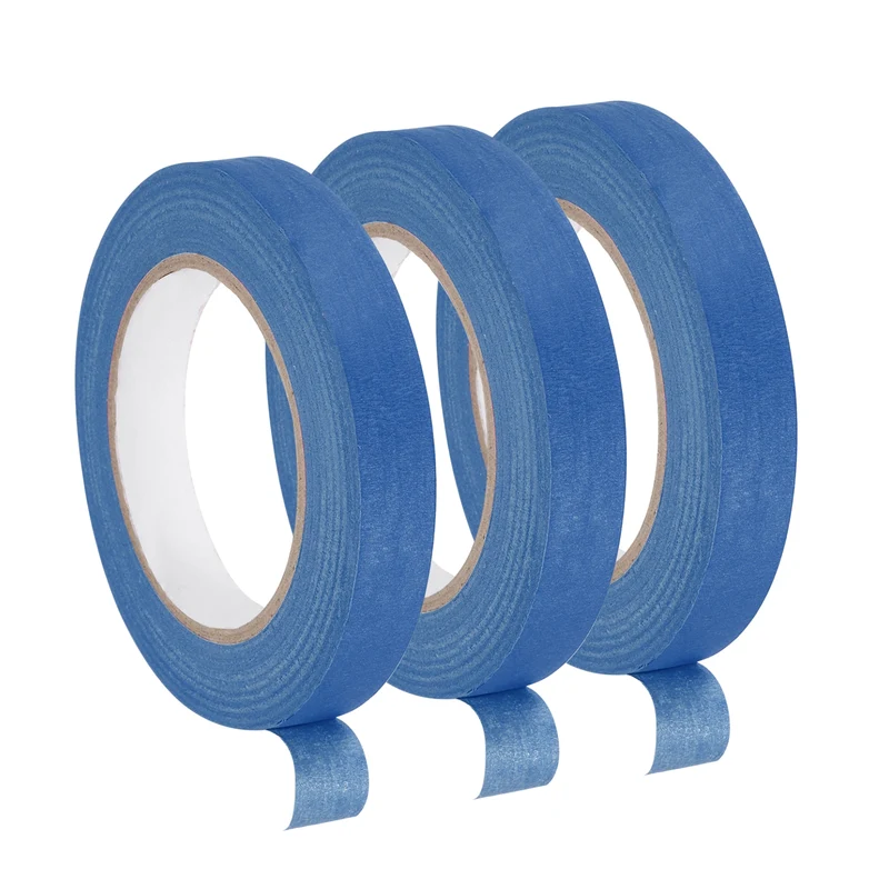 3 Pcs 0.7 Inch Wide 60 Yards Blue Masking Tape Painters Tape Rolls