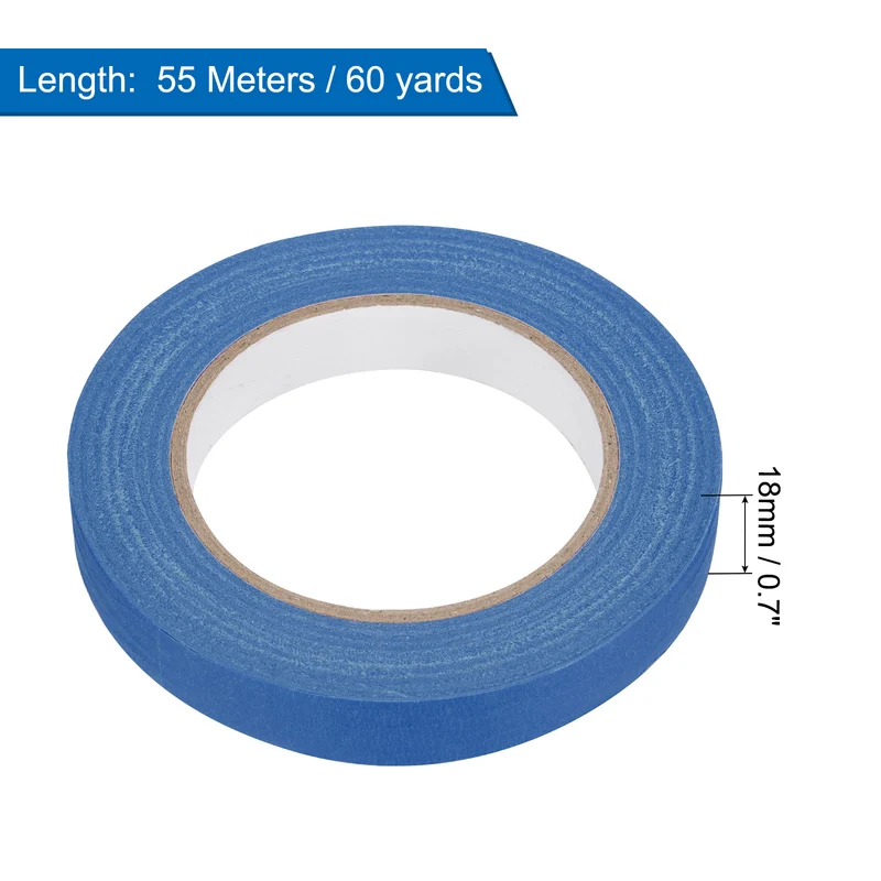 3 Pcs 0.7 Inch Wide 60 Yards Blue Masking Tape Painters Tape Rolls