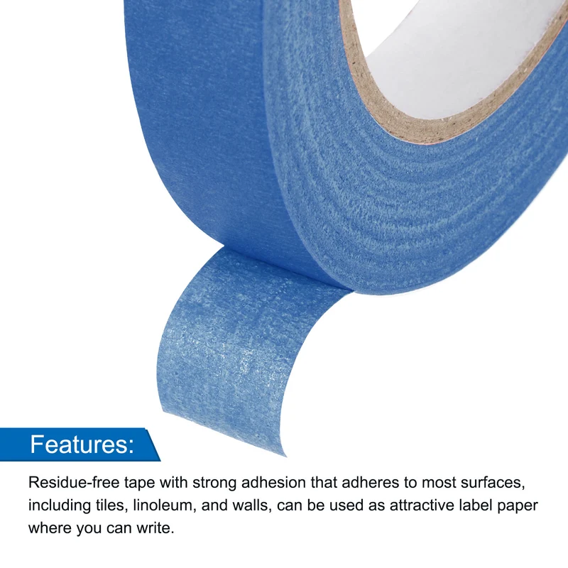 3 Pcs 0.7 Inch Wide 60 Yards Blue Masking Tape Painters Tape Rolls