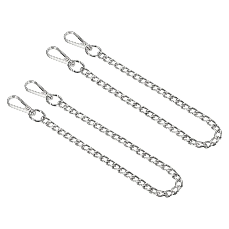 2Pcs 16" Purse Chain Strap Iron Bag Strap Replacement for Handbag Clutch Silver