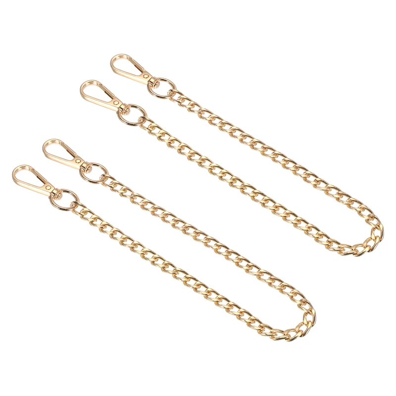 2Pcs 16" Purse Chain Strap Iron Bag Strap Replacement for Handbag Clutch Gold