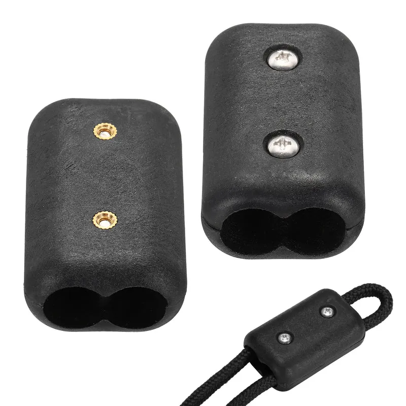 2pcs 1/2 Inch Reusable Rope Clamp for 9-10.5mm Nylon Braided Cord Double Hole