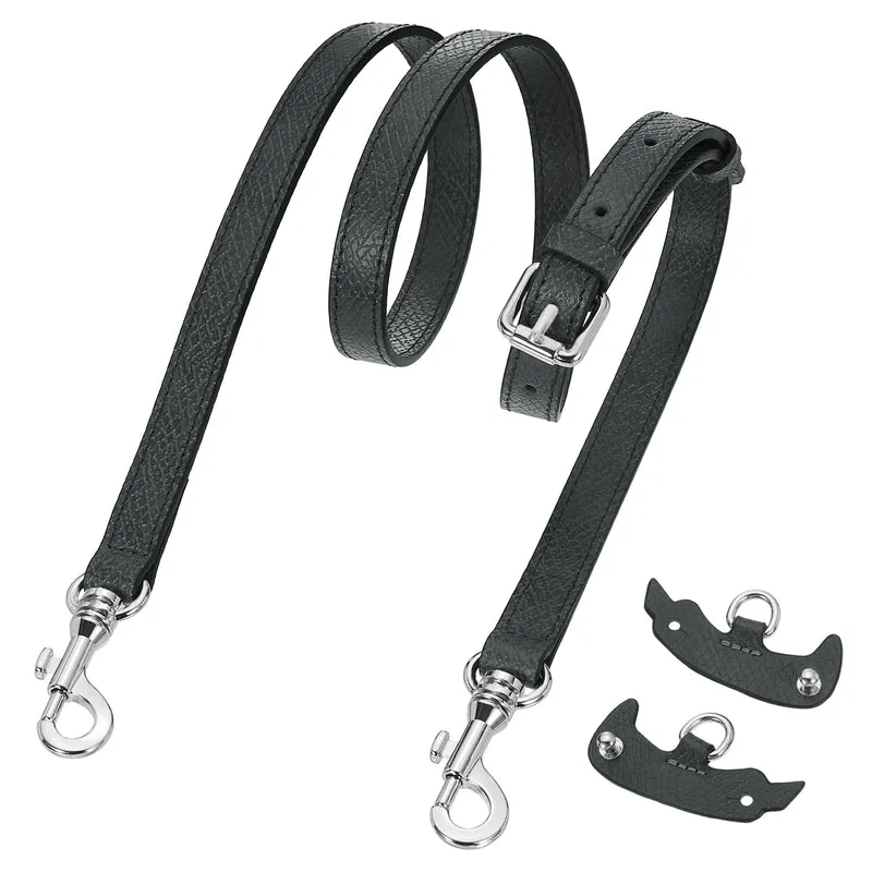 1Set Leather Bag Strap 37.4"-45.3" Crossbody Straps Graphite Grey, Silver Buckle