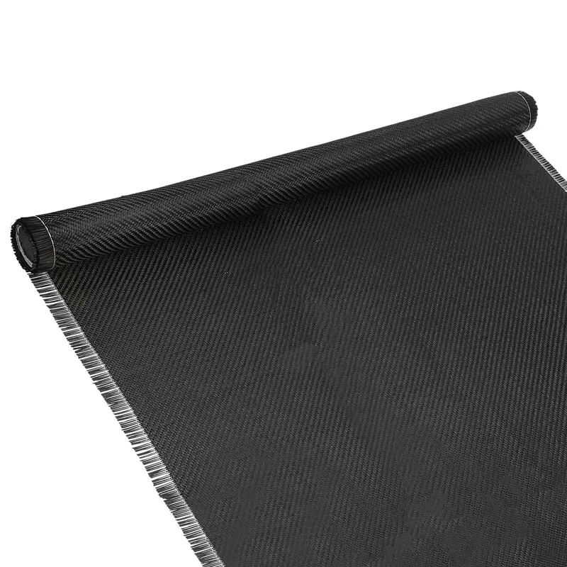 Carbon Fiber Fabric 4.3ft x 35" Cloth Sheet Roll 2x2 Twill Weave 3K 220g Black