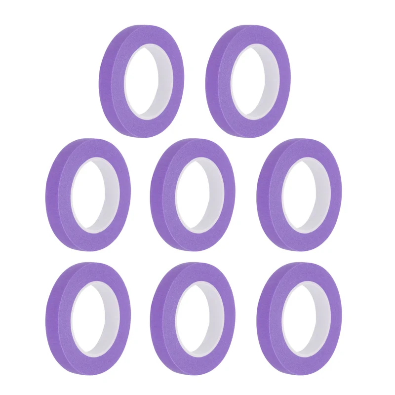8 Pcs 0.4 Inch Wide 14 Yards Purple Masking Tape Painters Tape Rolls