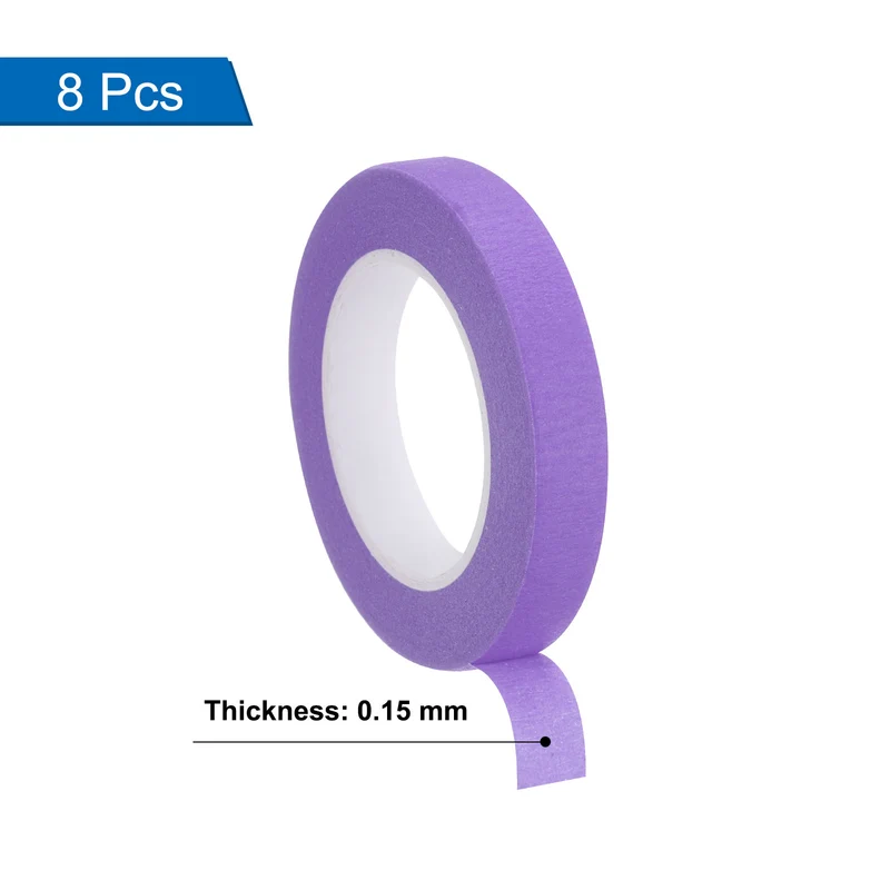 8 Pcs 0.4 Inch Wide 14 Yards Purple Masking Tape Painters Tape Rolls