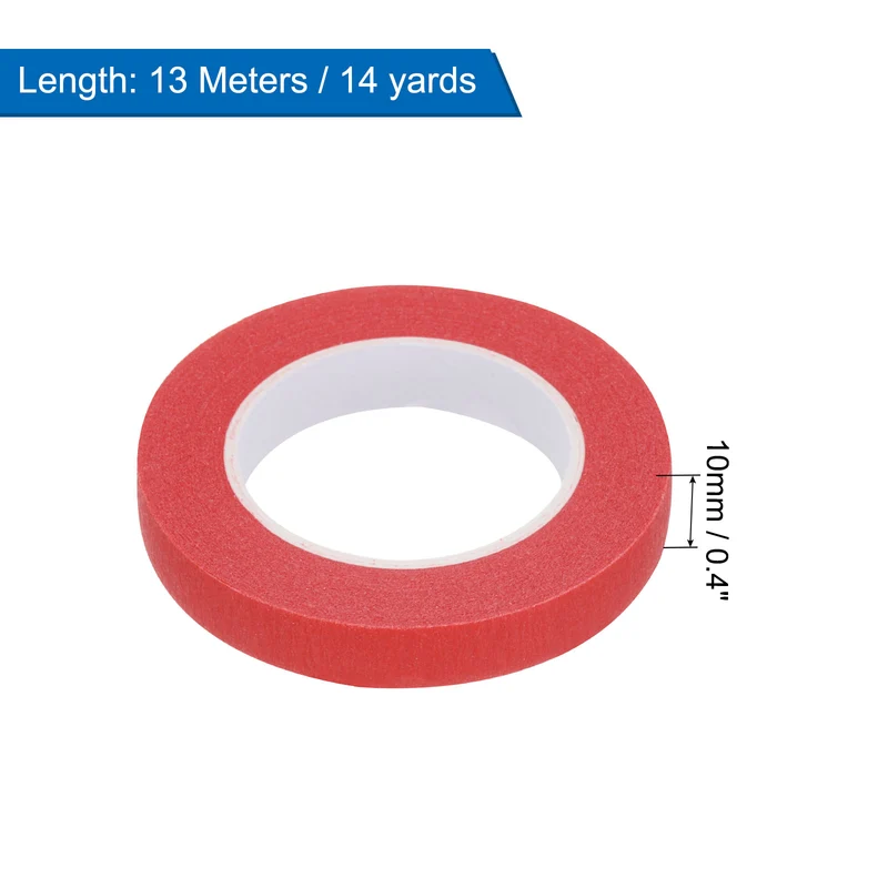 8 Pcs 0.4 Inch Wide 14 Yards Red Masking Tape Painters Tape Rolls