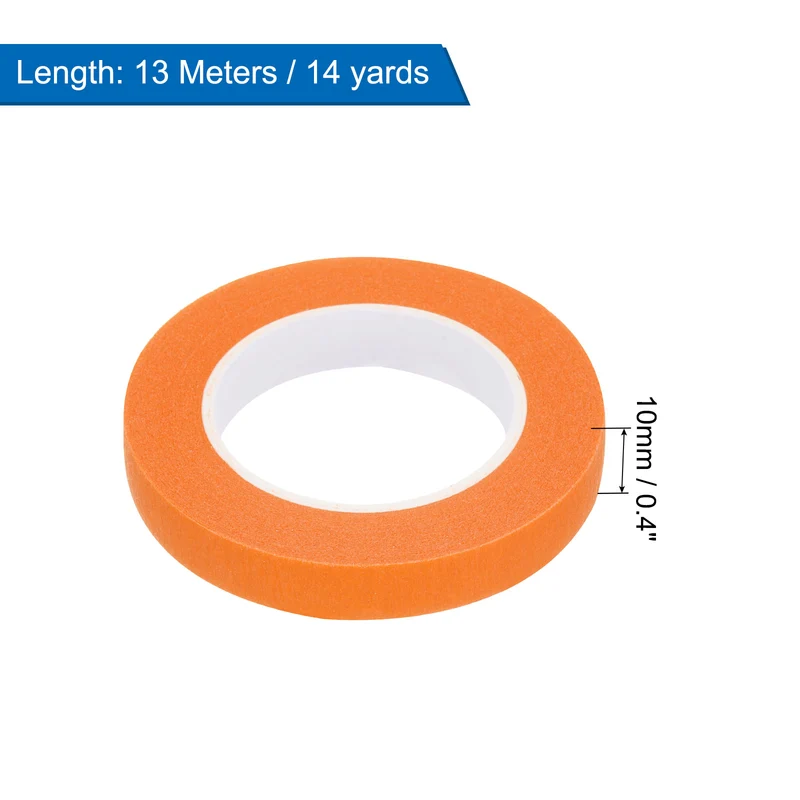 8 Pcs 0.4 Inch Wide 14 Yards Orange Masking Tape Painters Tape Rolls