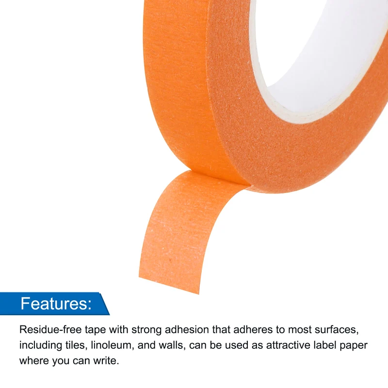 8 Pcs 0.4 Inch Wide 14 Yards Orange Masking Tape Painters Tape Rolls