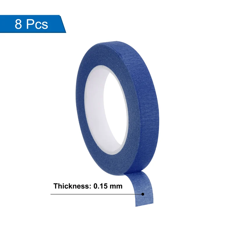 8 Pcs 0.4 Inch Wide 14 Yards Dark Blue Masking Tape Painters Tape Rolls