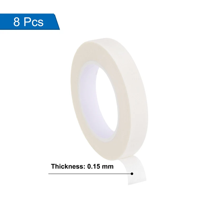 8 Pcs 0.4 Inch Wide 14 Yards White Masking Tape Painters Tape Rolls