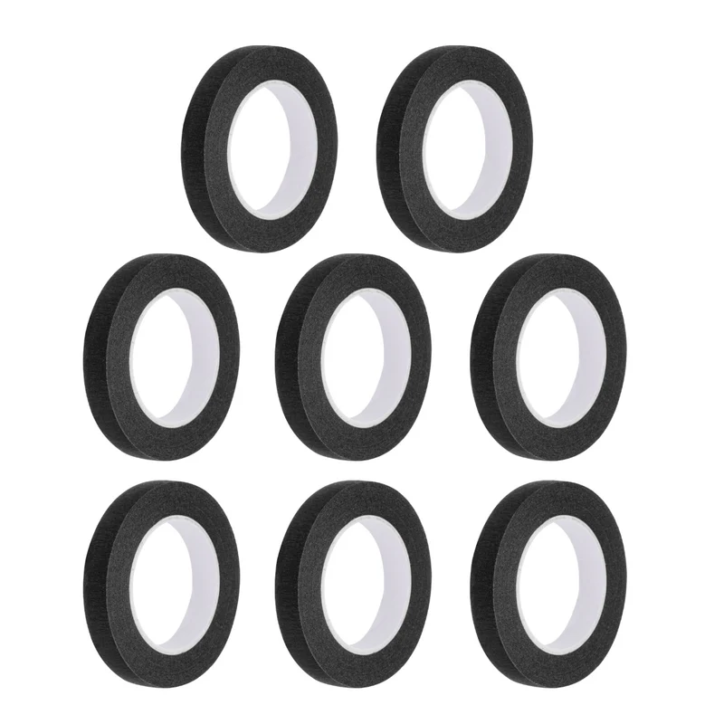 8 Pcs 0.4 Inch Wide 14 Yards Black Masking Tape Painters Tape Rolls