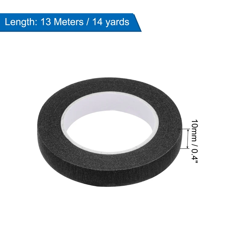 8 Pcs 0.4 Inch Wide 14 Yards Black Masking Tape Painters Tape Rolls