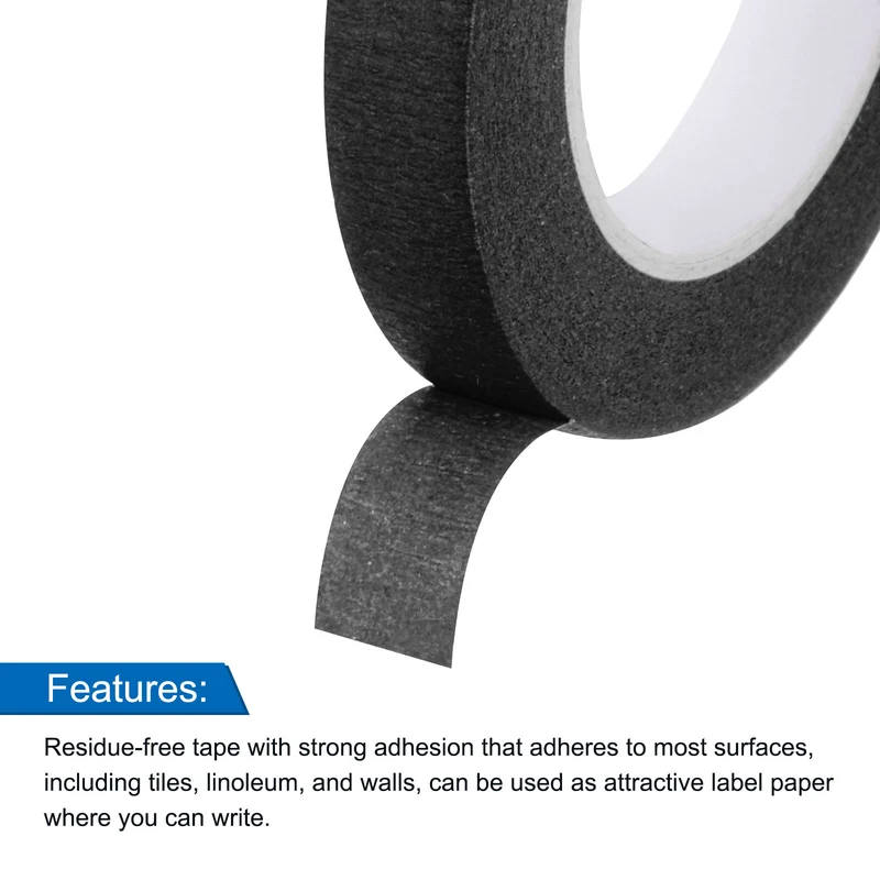 8 Pcs 0.4 Inch Wide 14 Yards Black Masking Tape Painters Tape Rolls