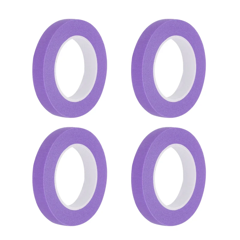 4 Pcs 0.4 Inch Wide 14 Yards Purple Masking Tape Painters Tape Rolls