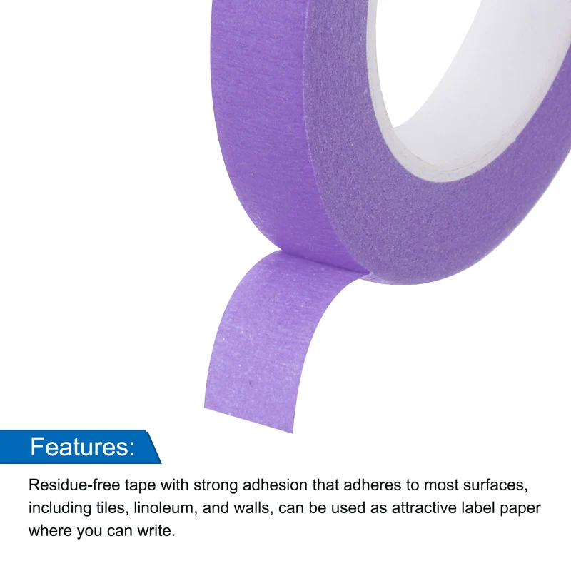 4 Pcs 0.4 Inch Wide 14 Yards Purple Masking Tape Painters Tape Rolls