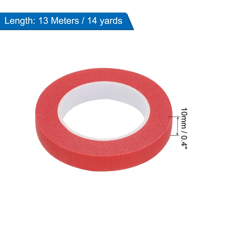 4 Pcs 0.4 Inch Wide 14 Yards Red Masking Tape Painters Tape Rolls