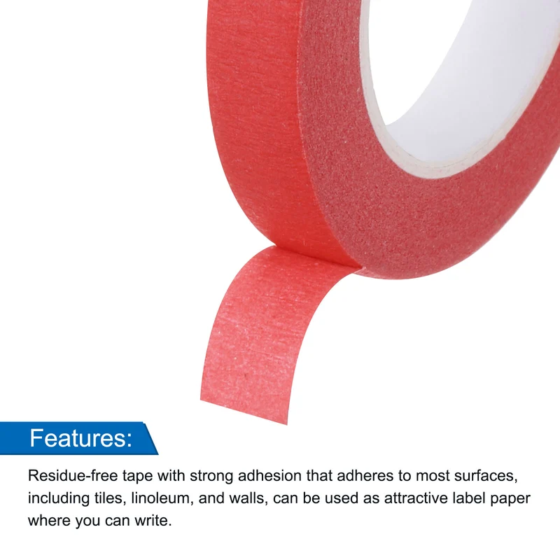 4 Pcs 0.4 Inch Wide 14 Yards Red Masking Tape Painters Tape Rolls