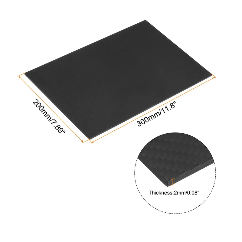 1 Pcs Carbon Fiber Sheet 300×200×2mm Matte Surface Twill Weave Panel Sheet