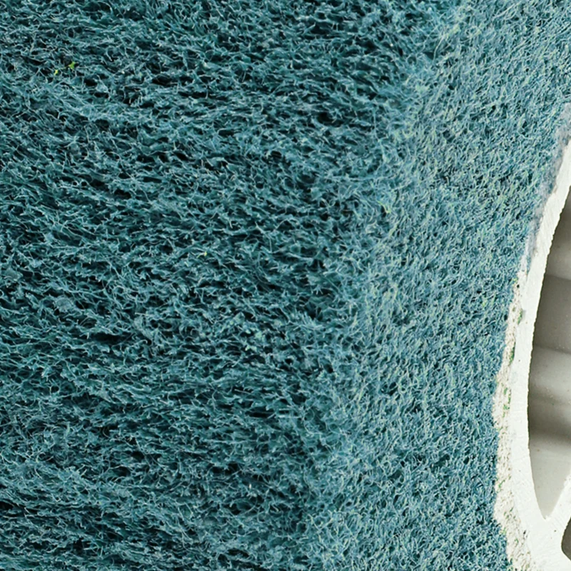 2pcs 120x100mm 320 Grit Non-Woven Wire Drawing Abrasive Polishing Wheel Blue