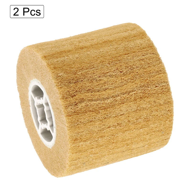 2pcs 120x100mm 800 Grit Non-Woven Wire Drawing Abrasive Polishing Wheel Yellow