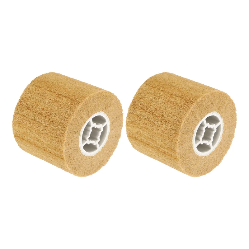 2pcs 120x100mm 320 Grit Non-Woven Wire Drawing Abrasive Polishing Wheel Yellow