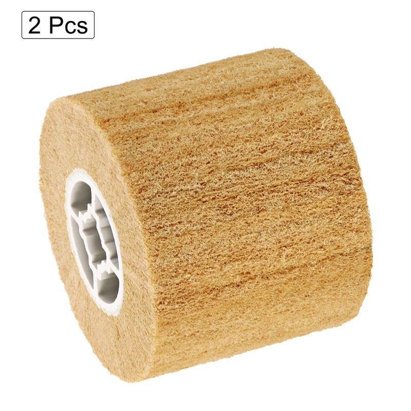 2pcs 120x100mm 320 Grit Non-Woven Wire Drawing Abrasive Polishing Wheel Yellow