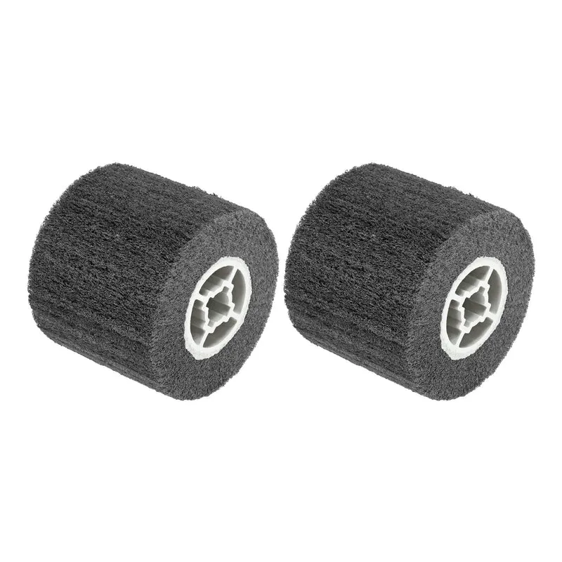 2pcs 120x100mm 800 Grit Non-Woven Wire Drawing Abrasive Polishing Wheel Gray