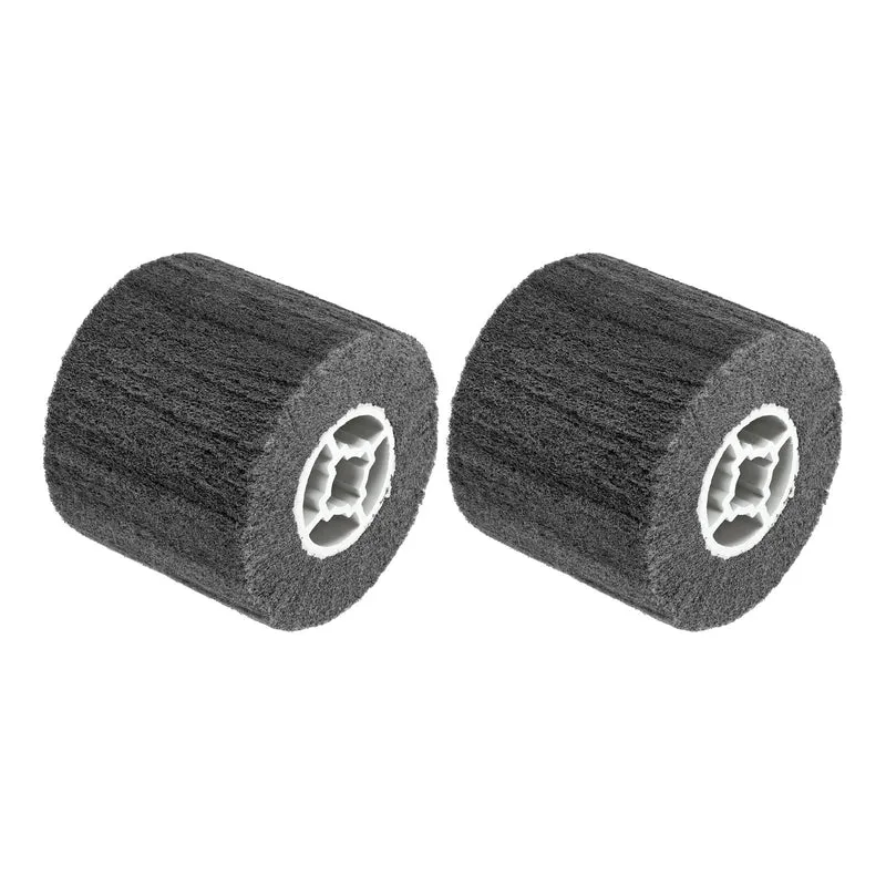 2pcs 120x100mm 600 Grit Non-Woven Wire Drawing Abrasive Polishing Wheel Gray