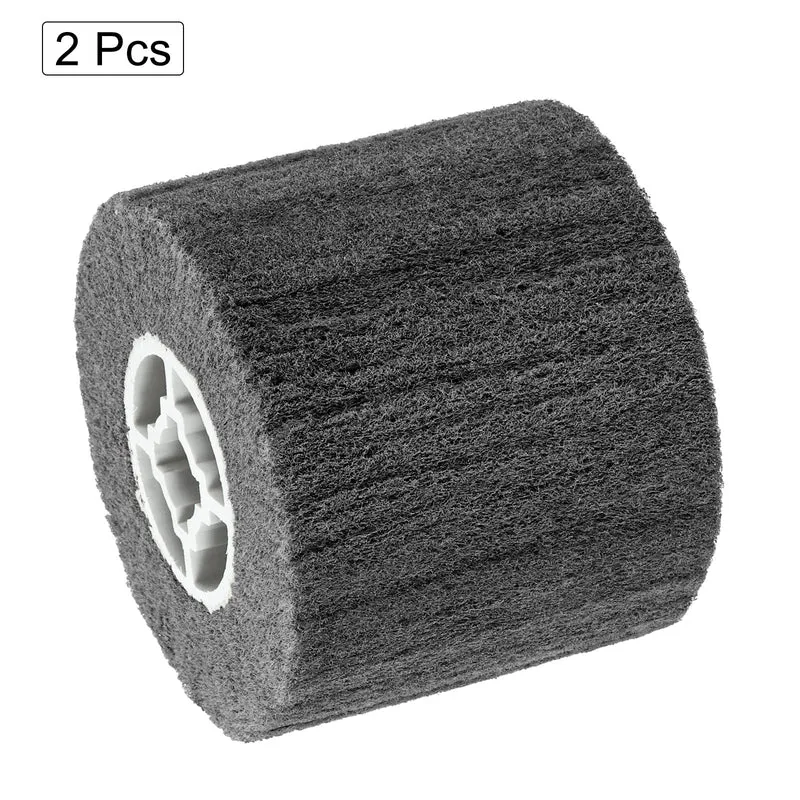 2pcs 120x100mm 600 Grit Non-Woven Wire Drawing Abrasive Polishing Wheel Gray